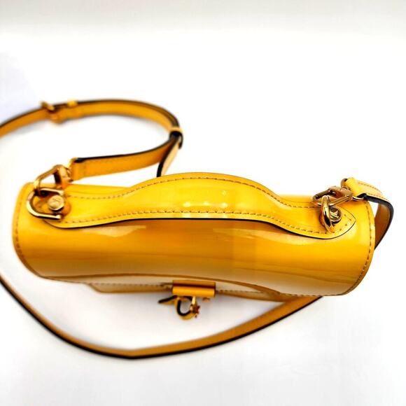 LOUIS VUITTON Yellow Vernis Leather Monceau BB Bag - Picture 8 of 16